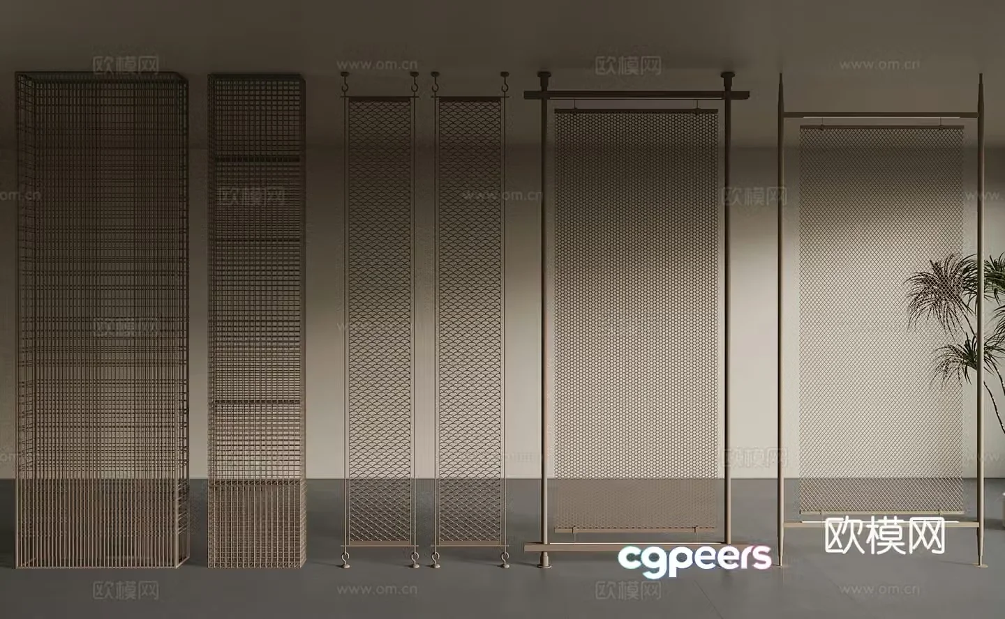 Modern metal partition 3d model