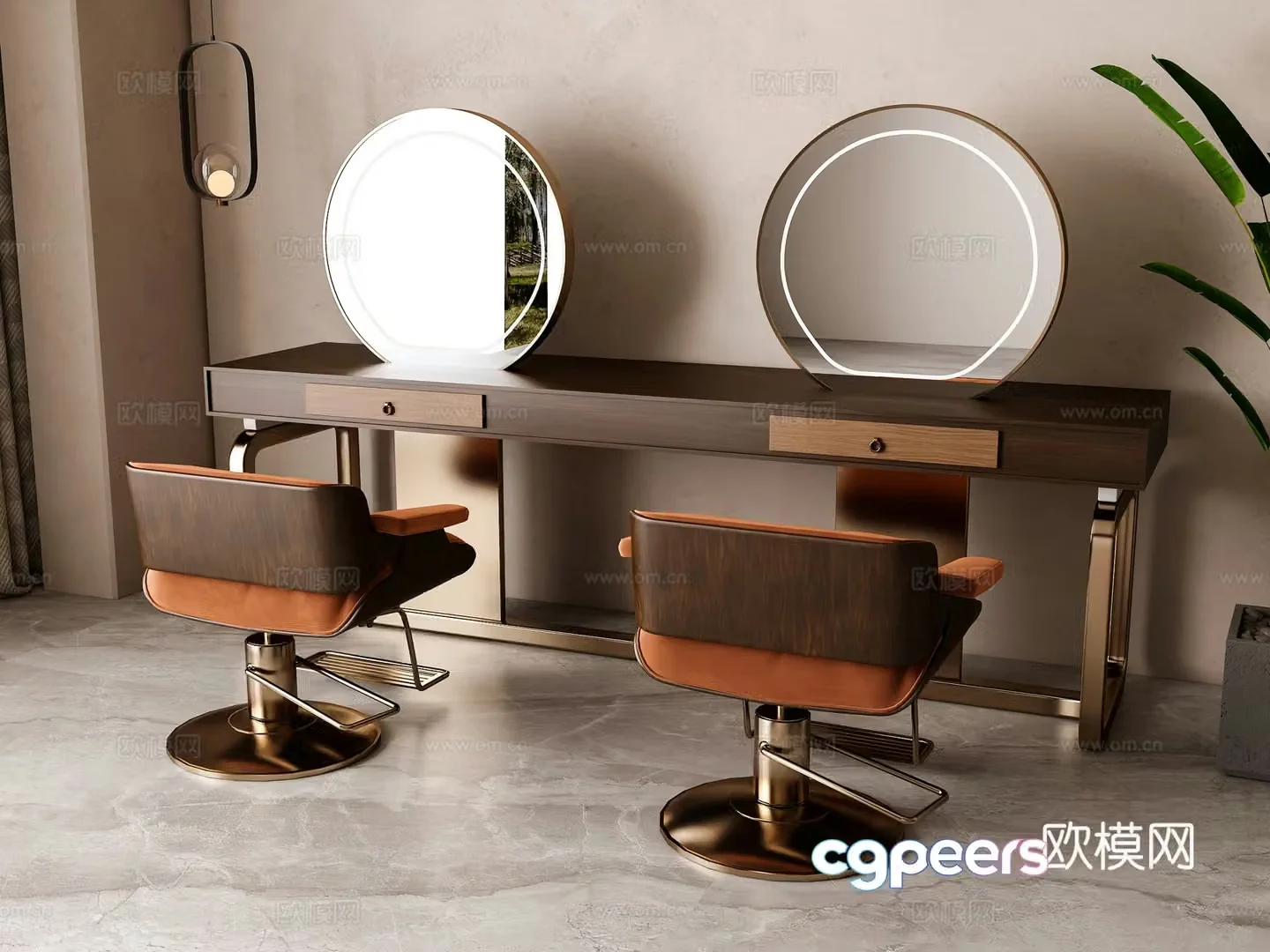 Modern barber chair 3d model