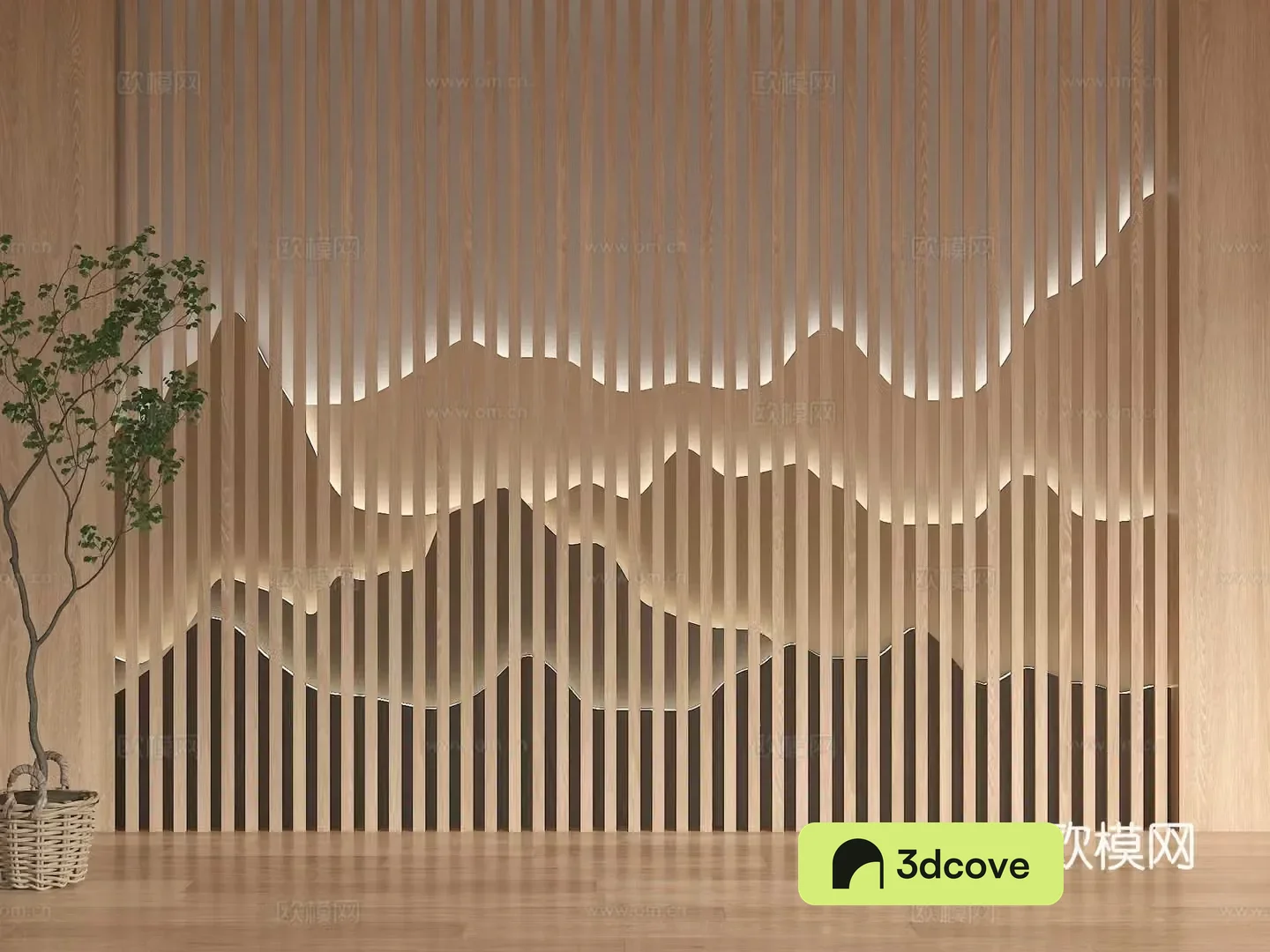 New Chinese style grille background wall landscape grille background wall corrugated grille landscape wall