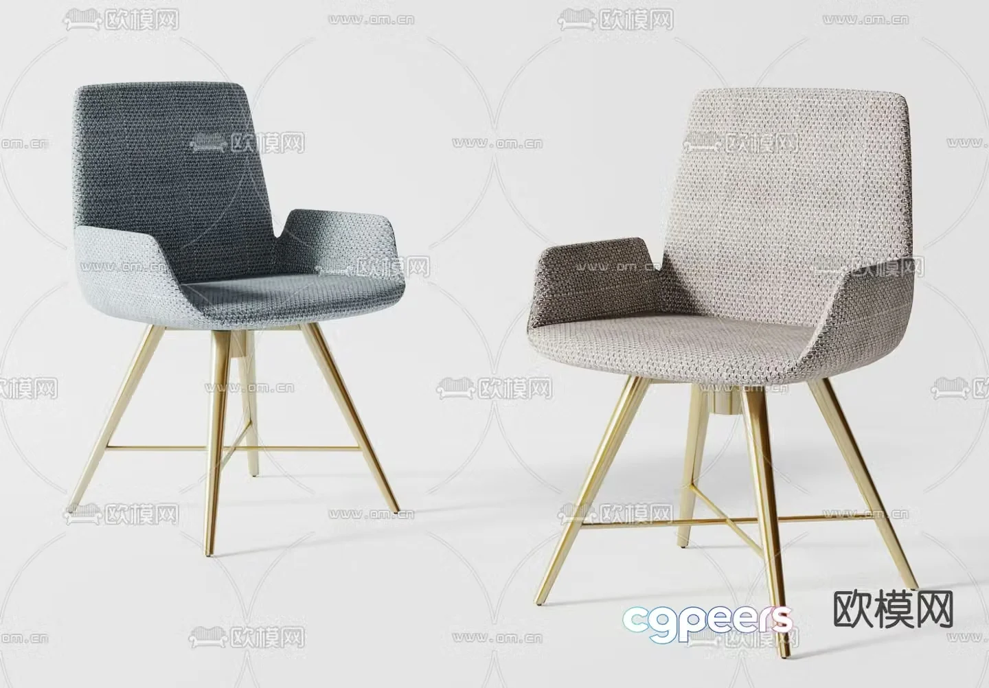 Woven single chair dining chair 3d model