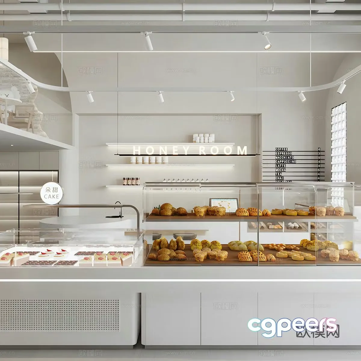 Creamy Dessert Bakery Cake Dessert Shop Bakery Cake Showcase Booth Coffee 3D Model