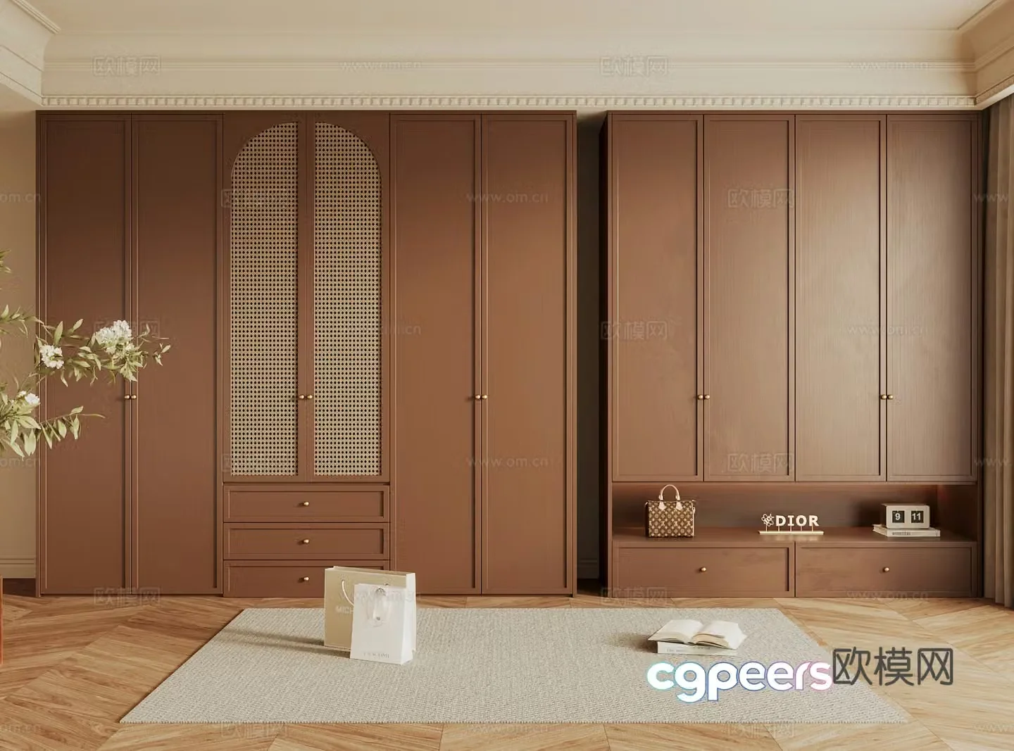 French medieval wind wardrobe 3d model