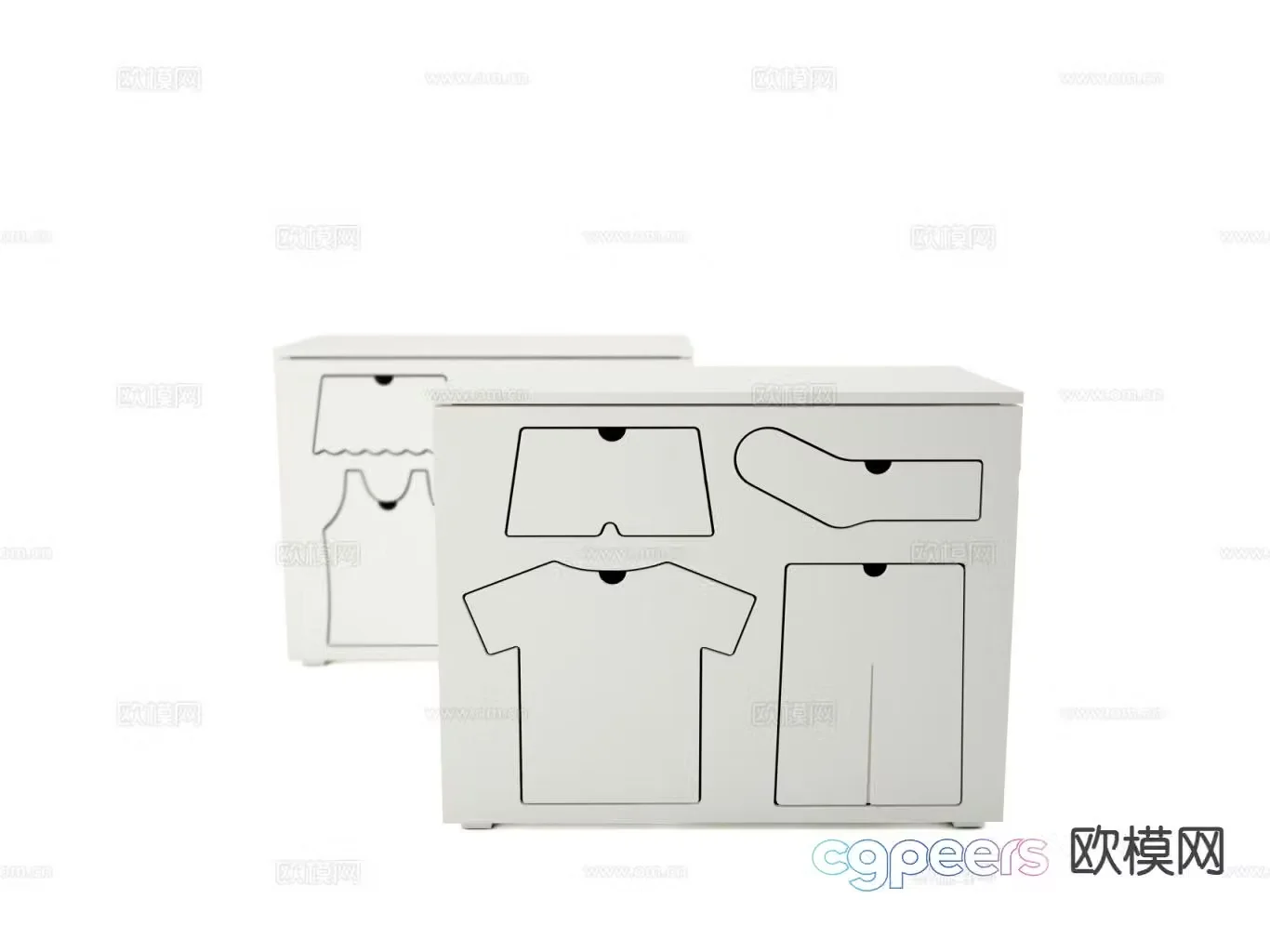 Simple children’s storage cabinet 3D model