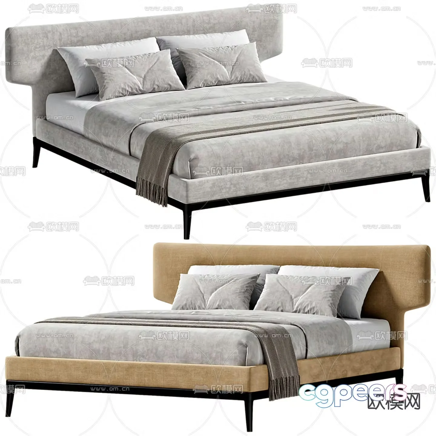 Double bed 3d model