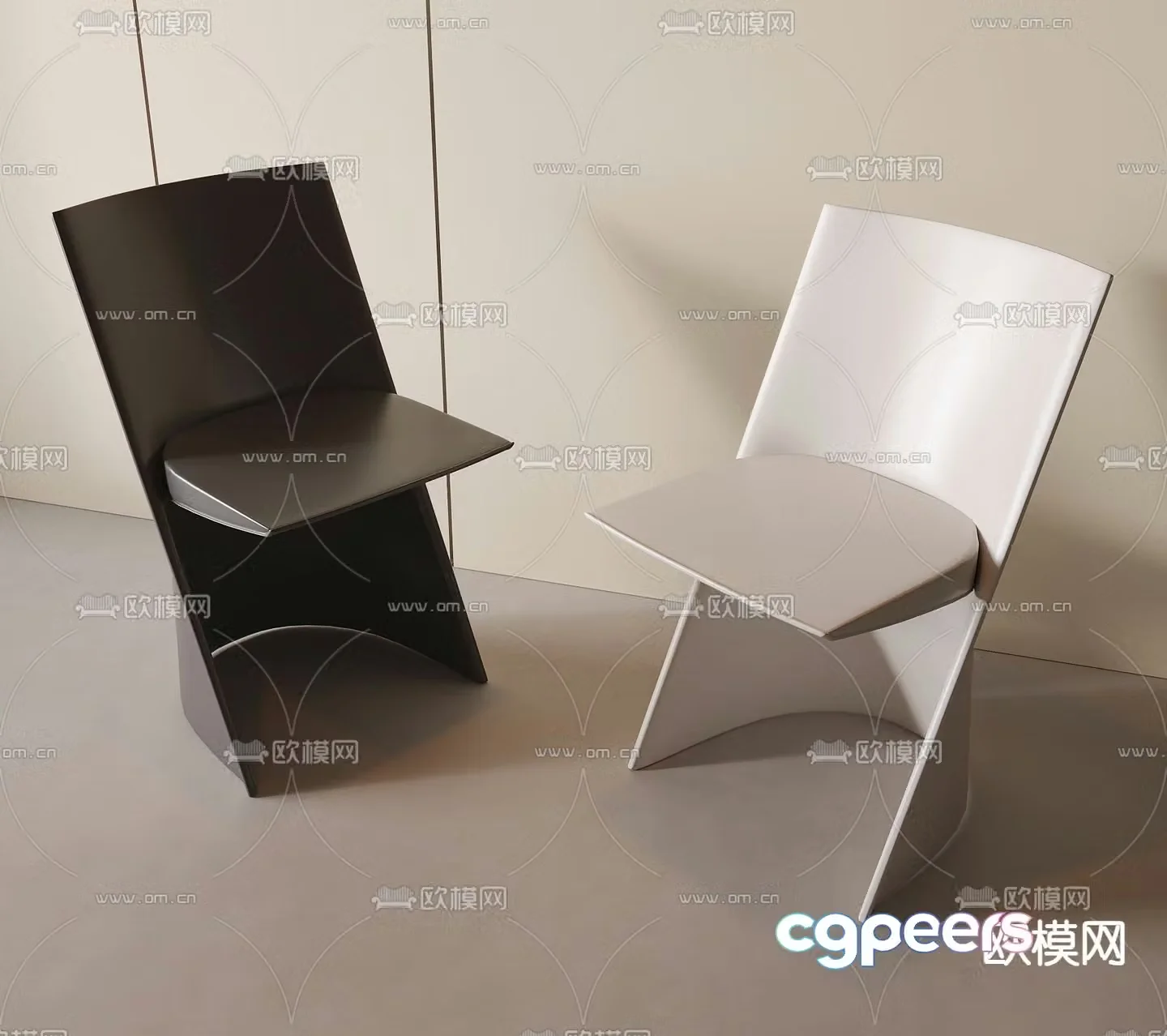 Modern chair dining chair 3d model
