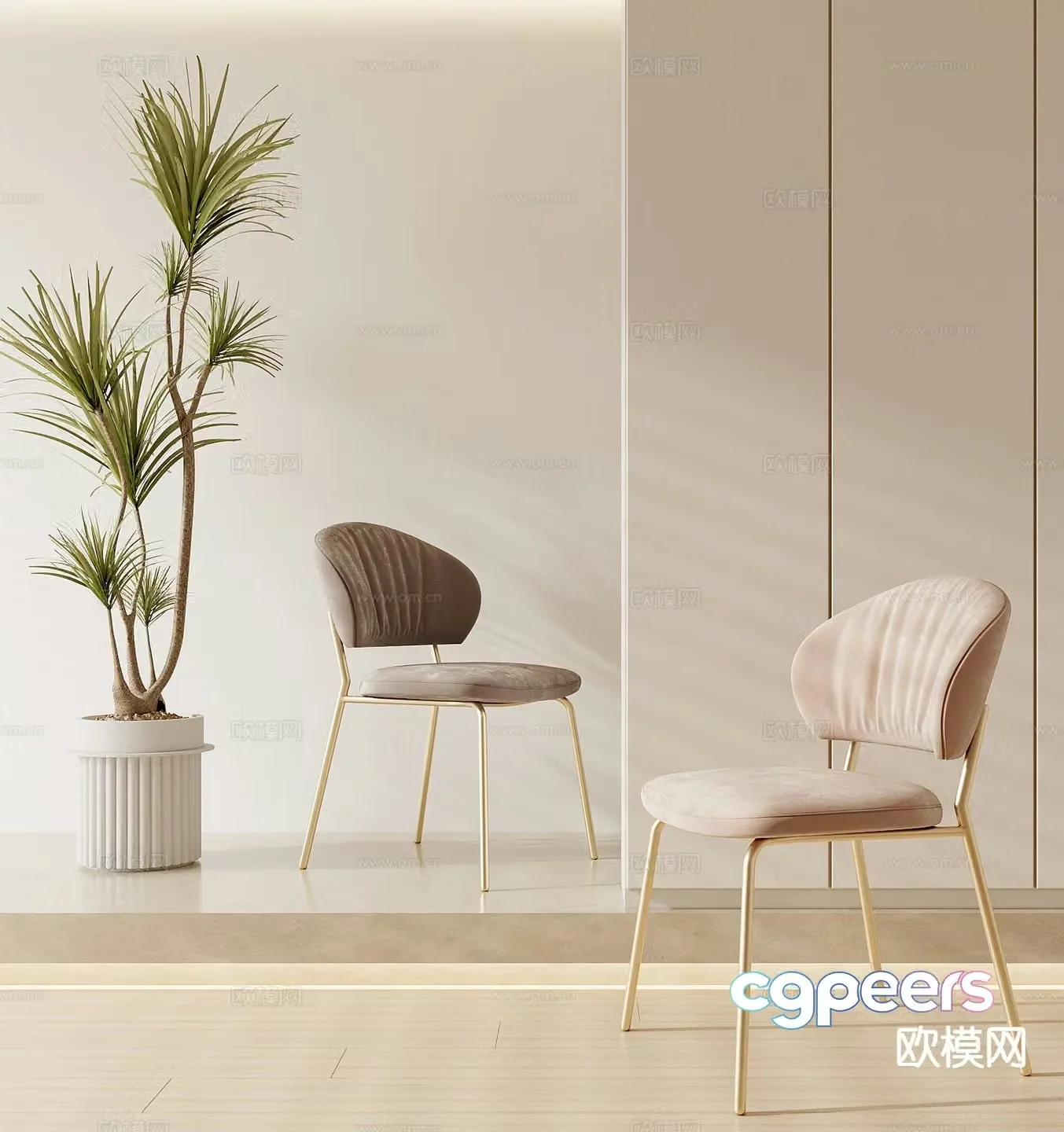 French dining chair chair single chair 3d model