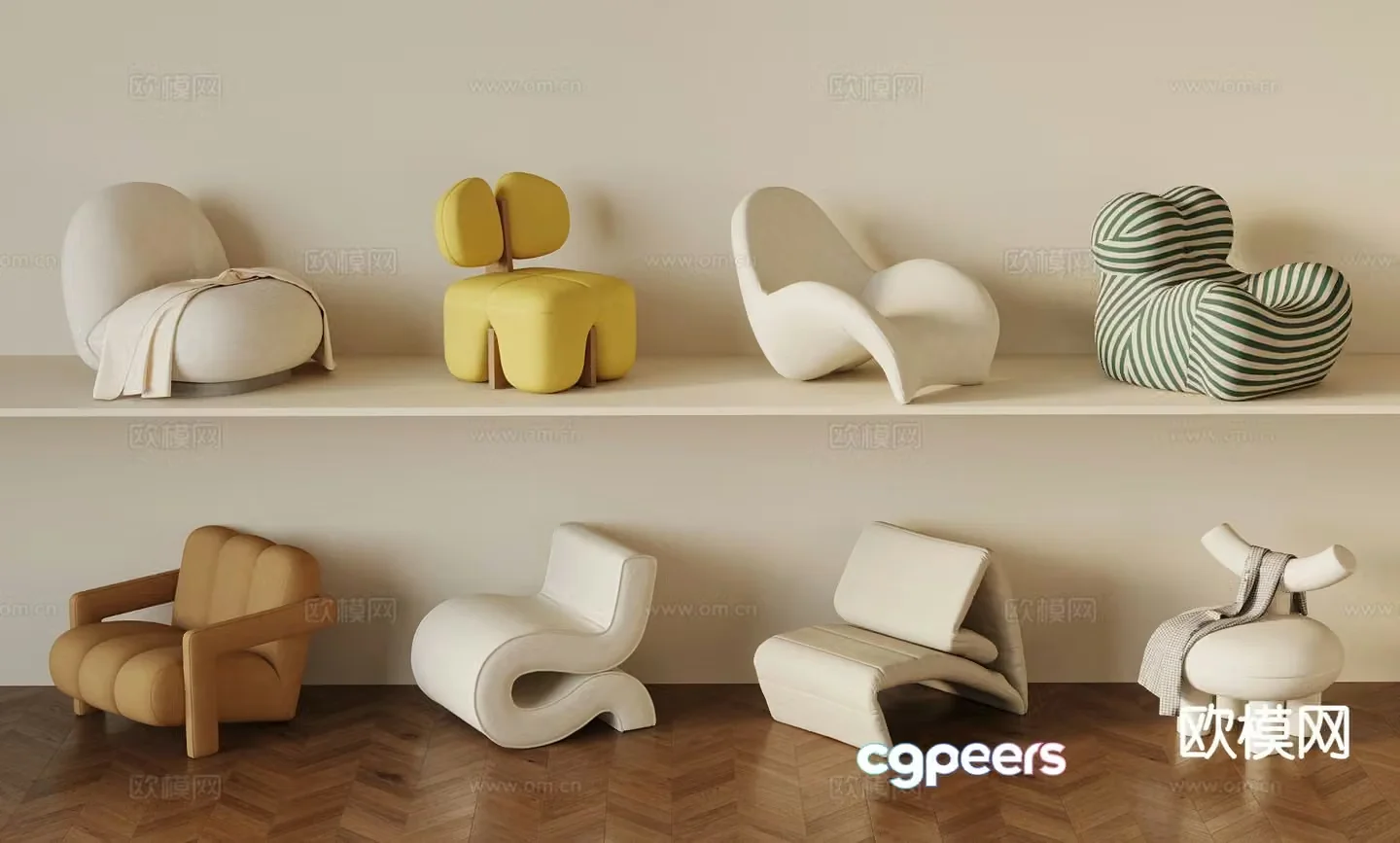 Modern chair leisure chair children’s chair sofa chair 3d model