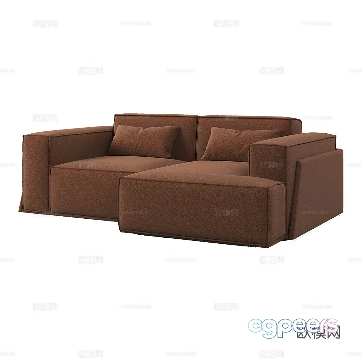 Modern simple double sofa 3d model