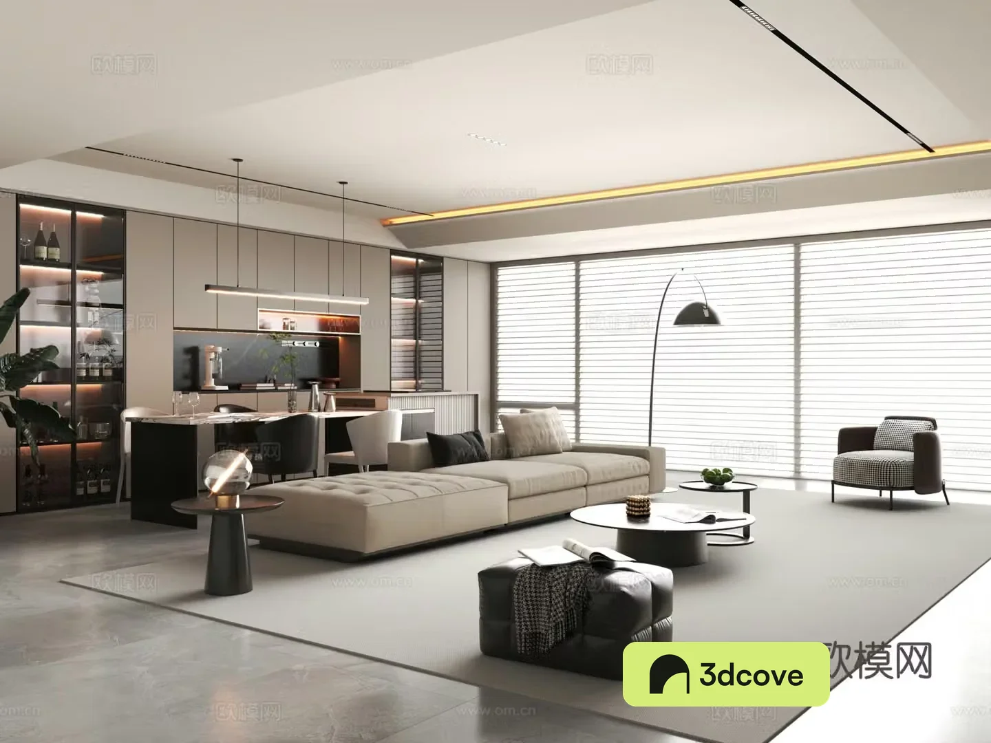 Modern Italian living room home living room sofa coffee table combination