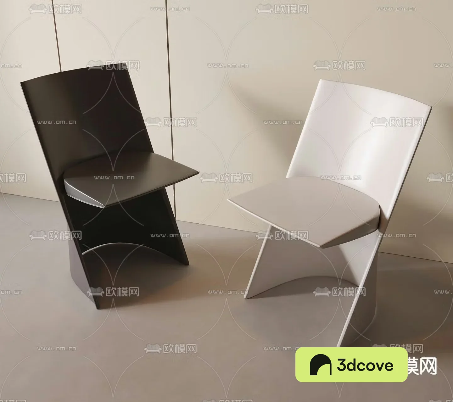 Modern chair dining chair 3d model