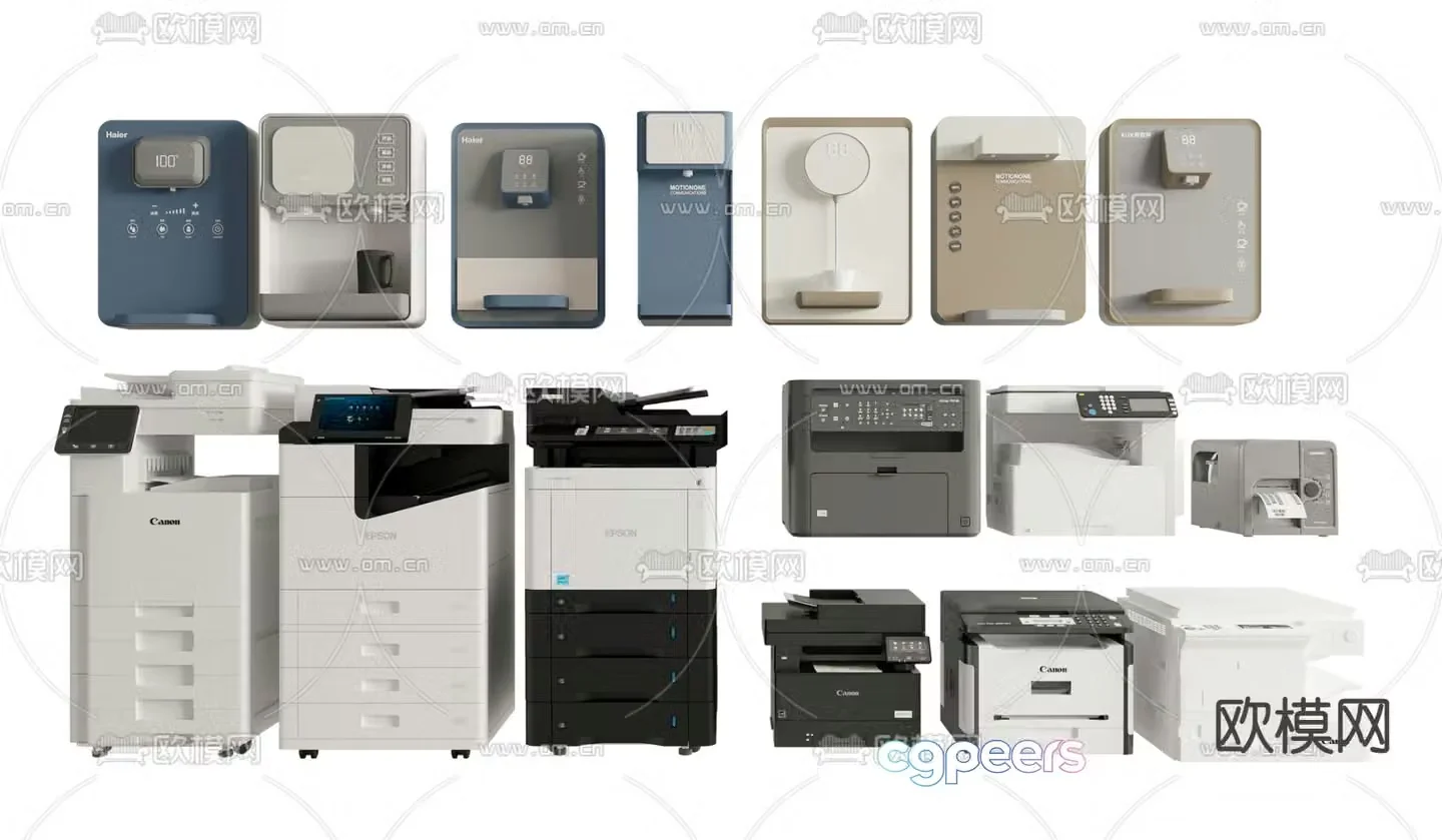 printer water dispenser copier 3d model