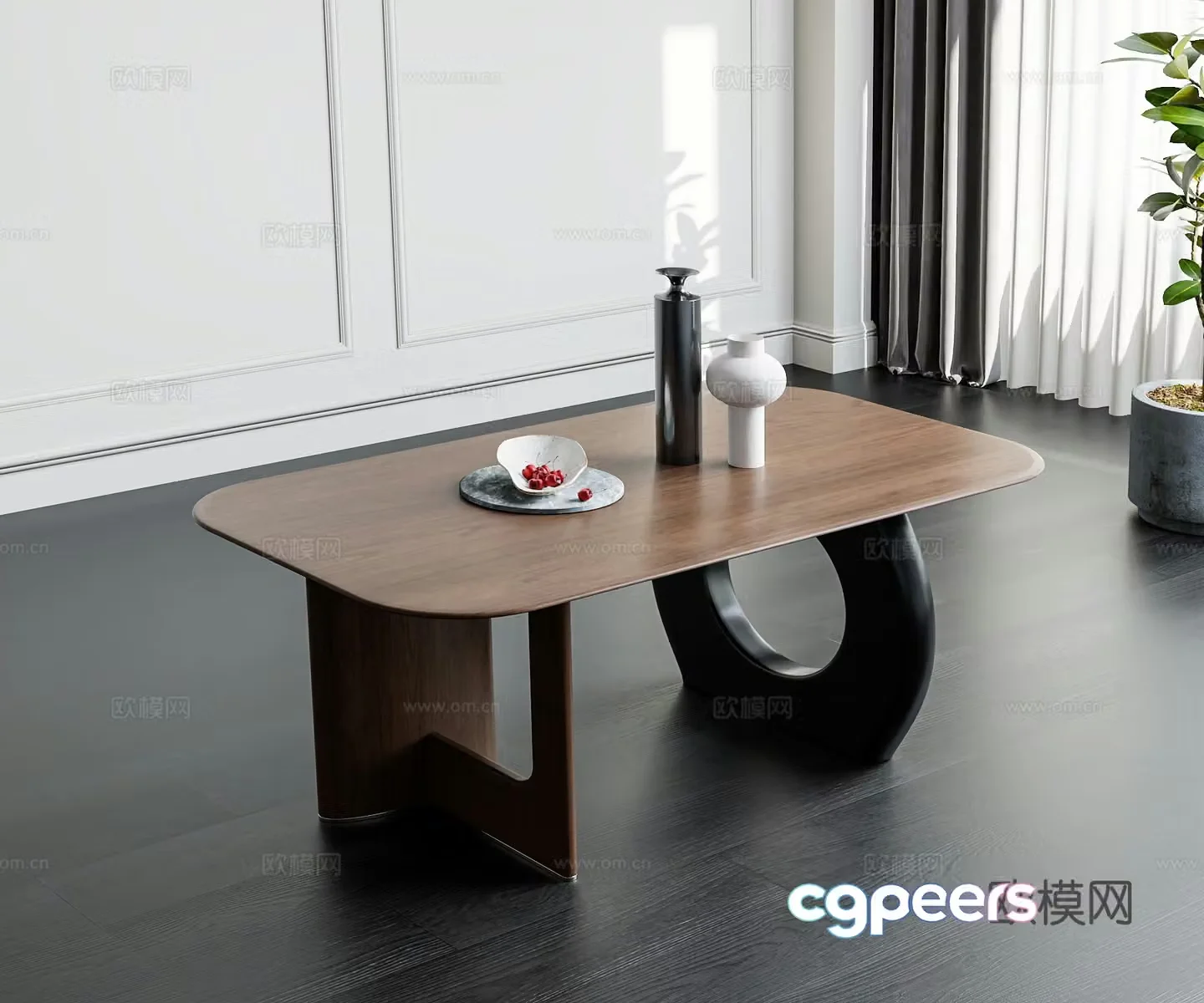 Modern medieval style coffee table jewelry ornaments 3D model