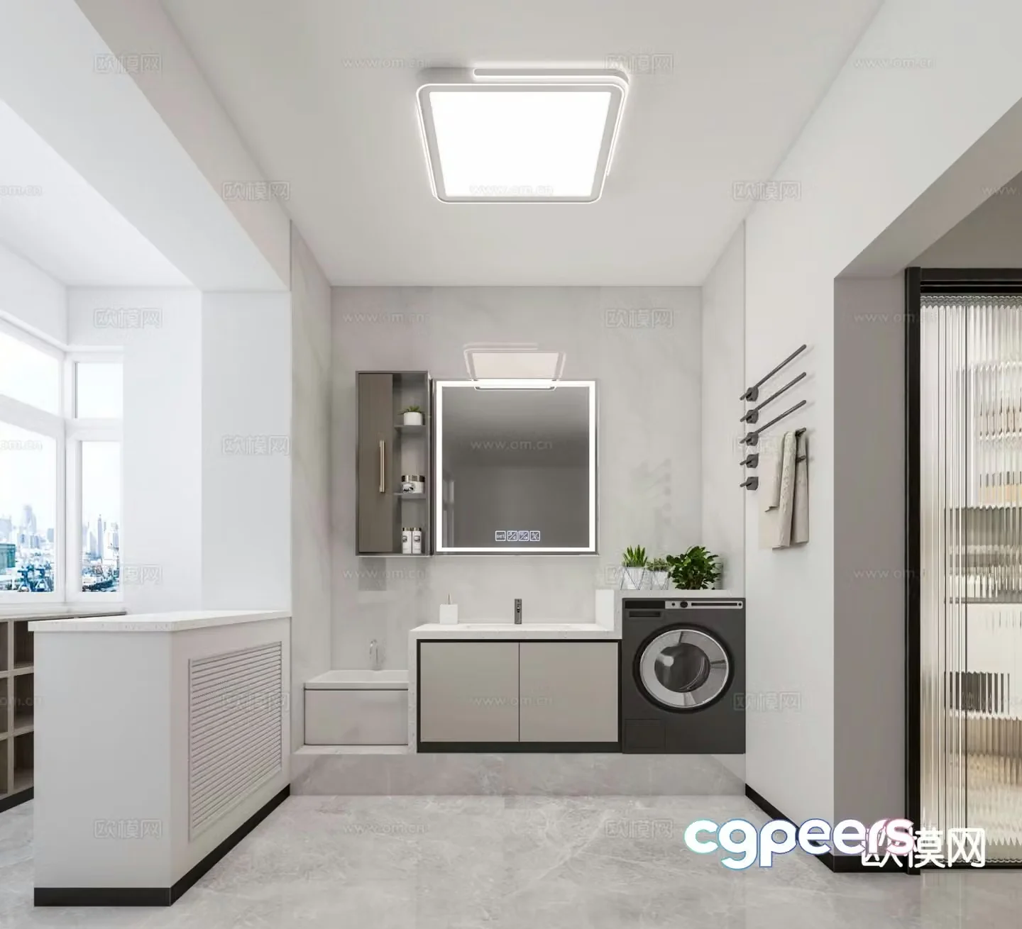 Bathroom dry area laundry room bathroom 3d model