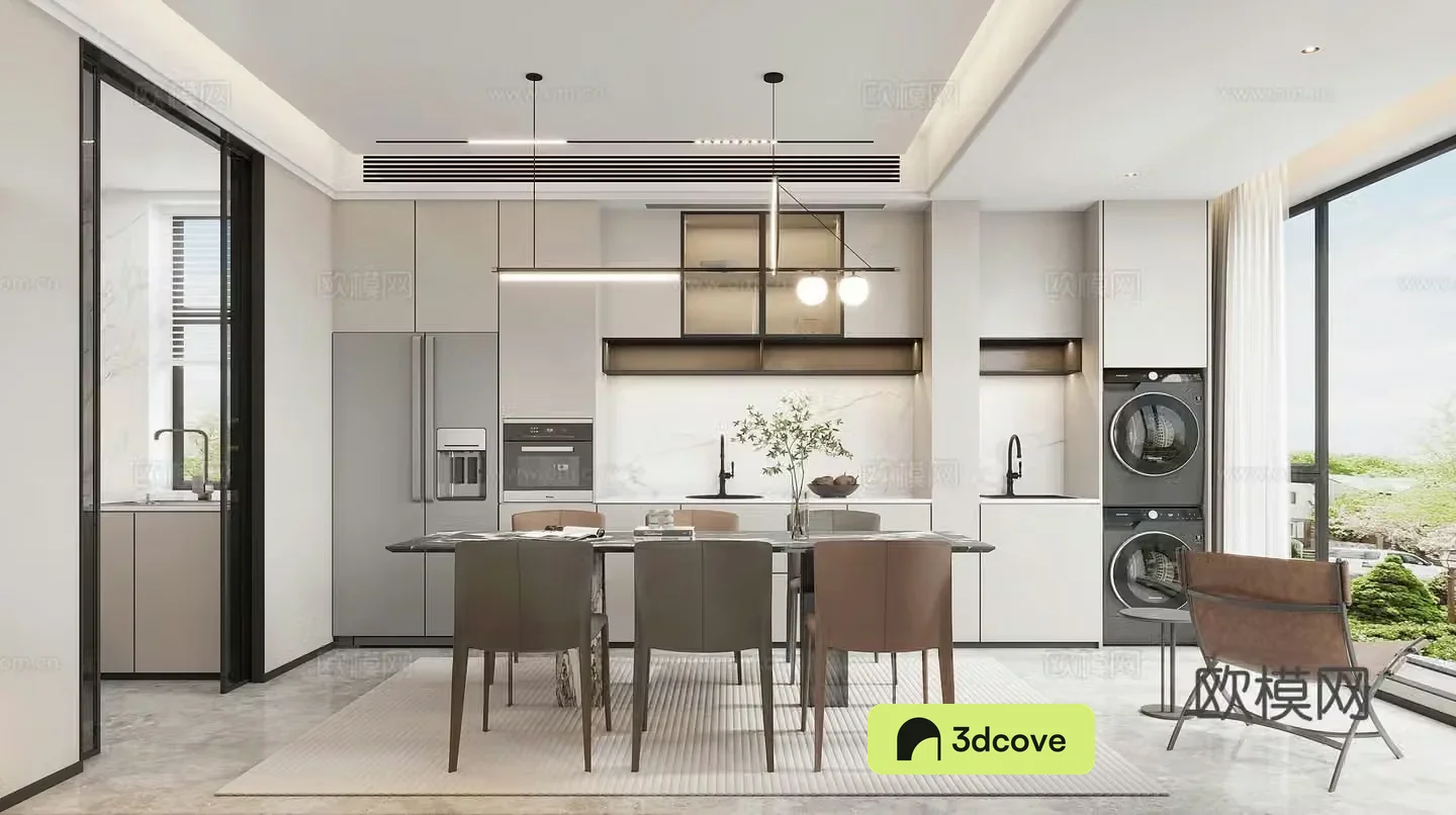 Modern living and dining room