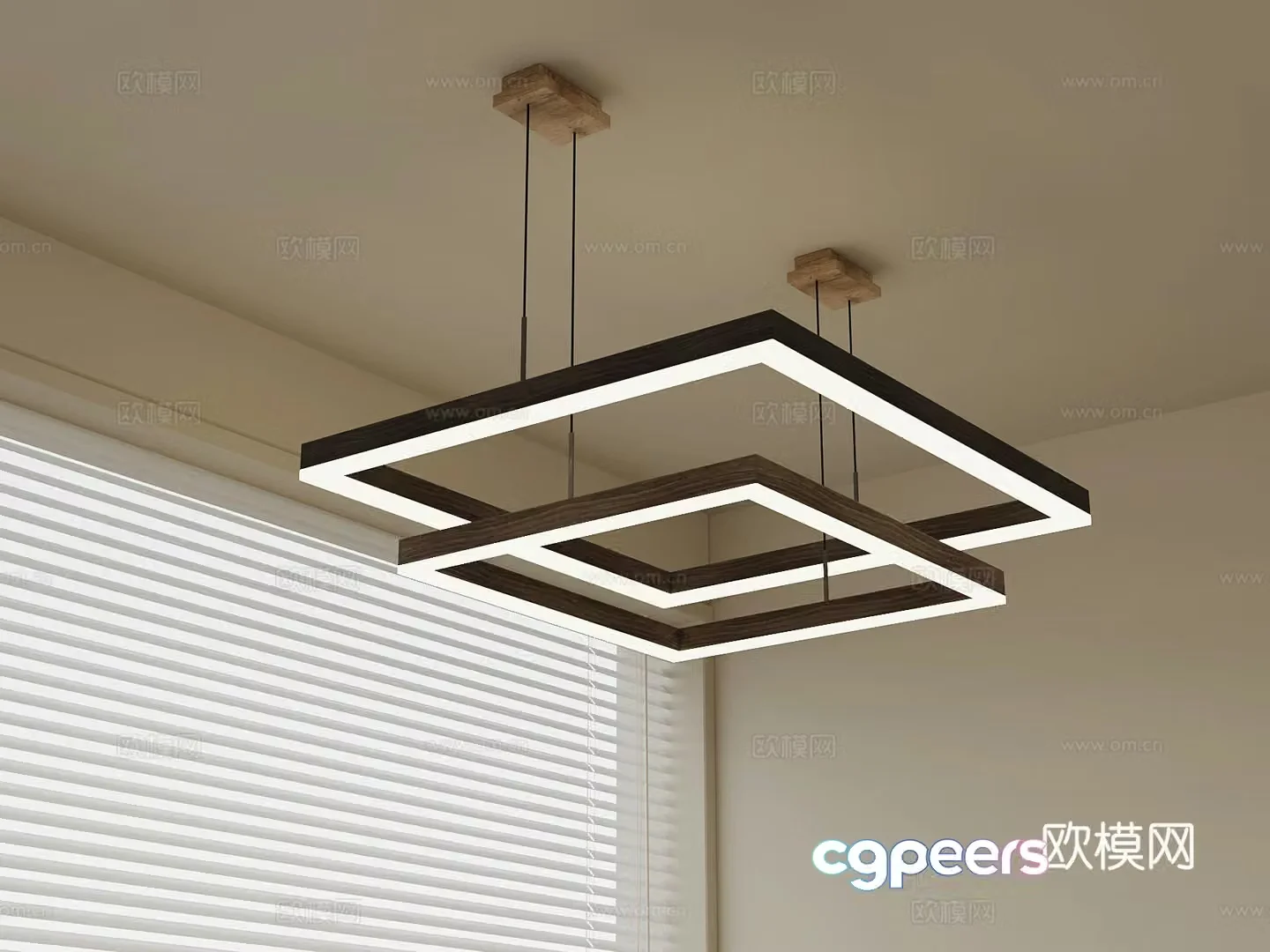 Chandelier Modern Square Chandelier Art Chandelier Decorative Light 3D Model
