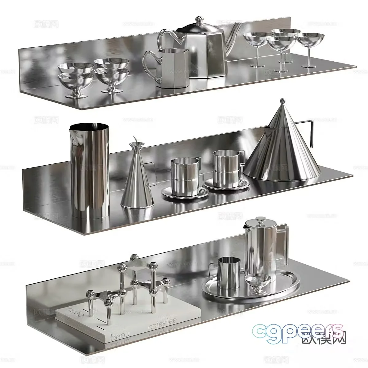 Modern stainless steel kitchen appliance 3D model