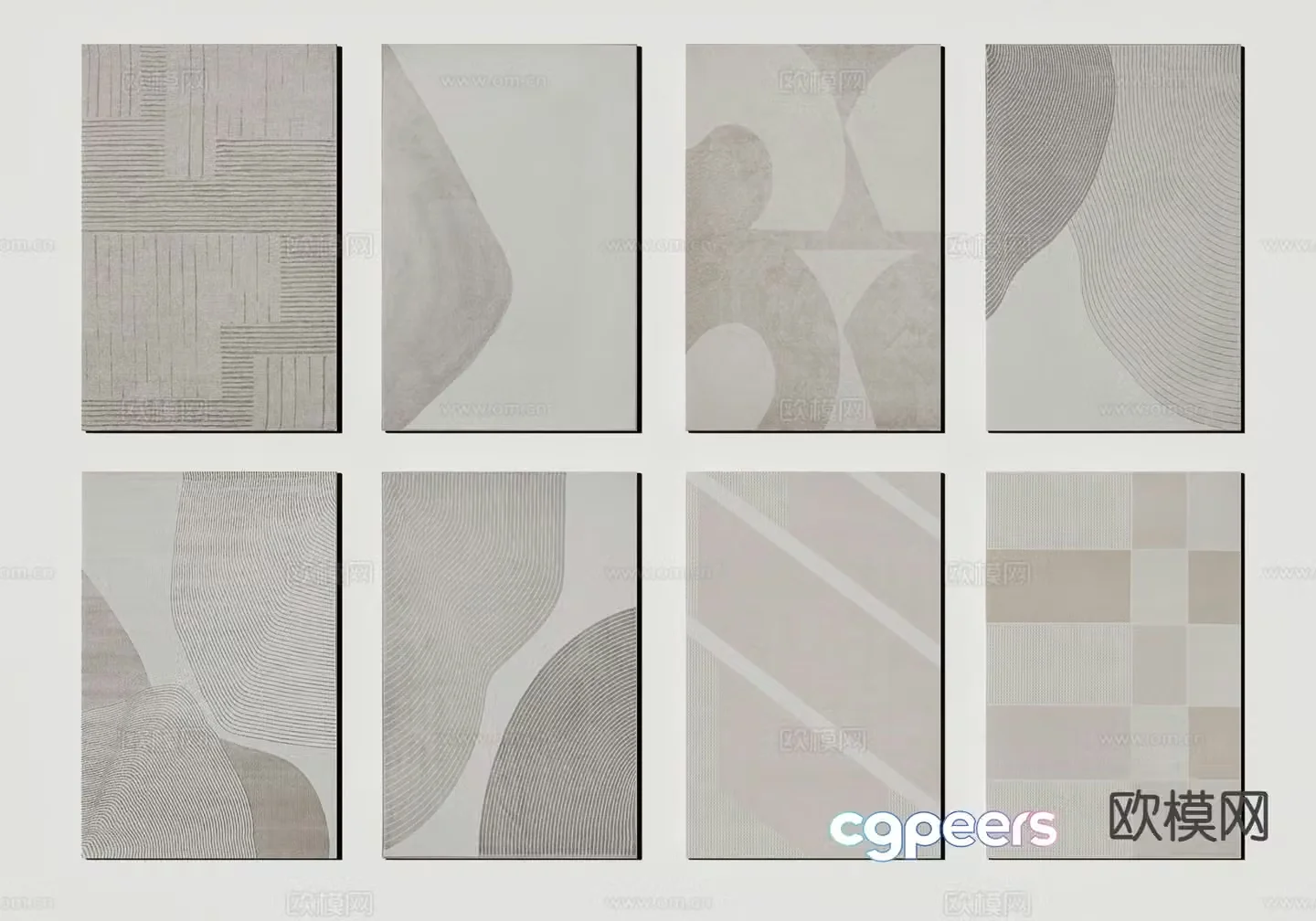 Modern carpet square rug 3d model