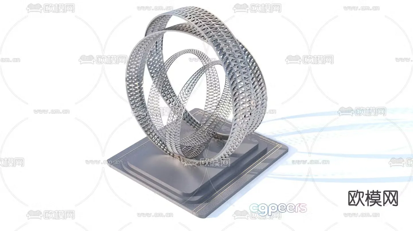Fountain sculpture square sculpture landscape sculpture 3d model