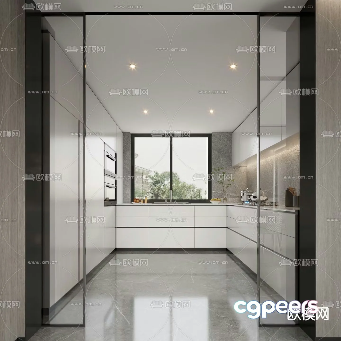 Modern kitchen cabinet 3d model