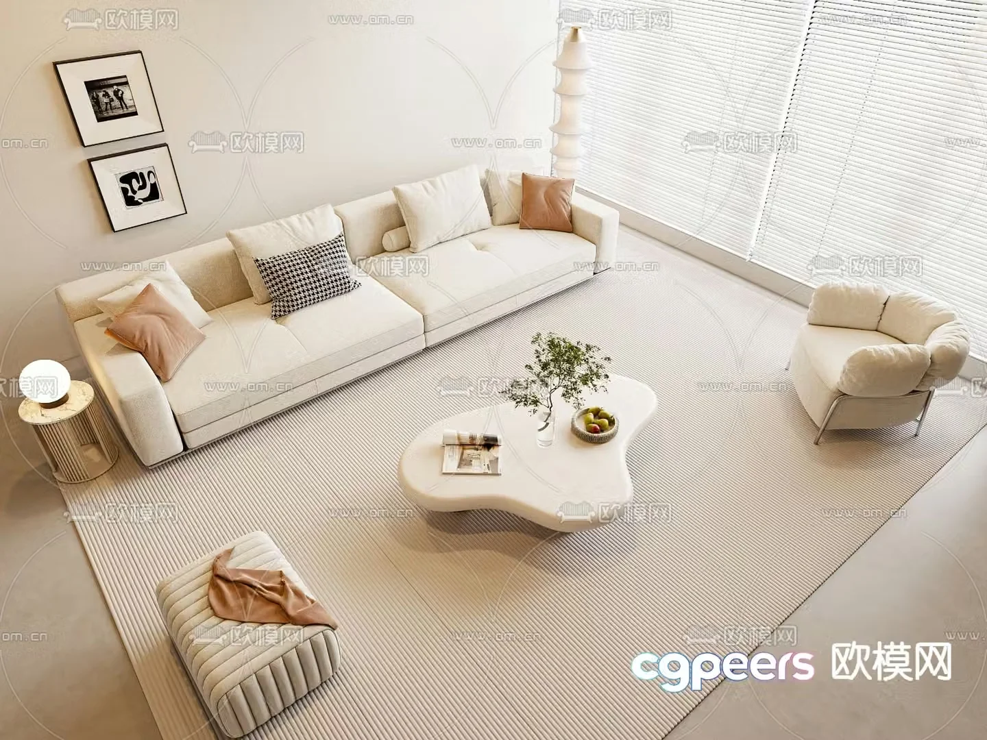 Modern sofa set 3d model