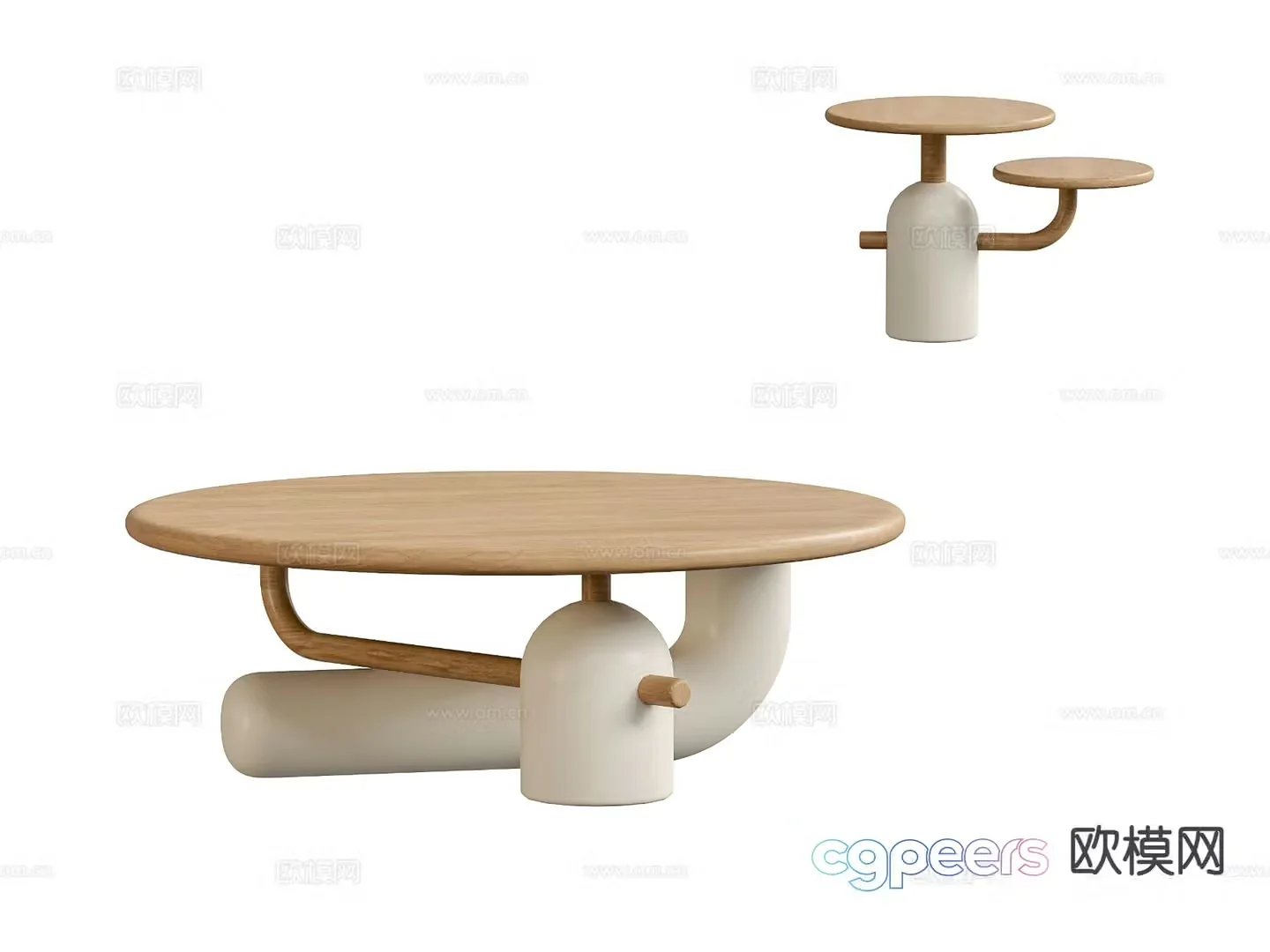Cream style coffee table 3d model