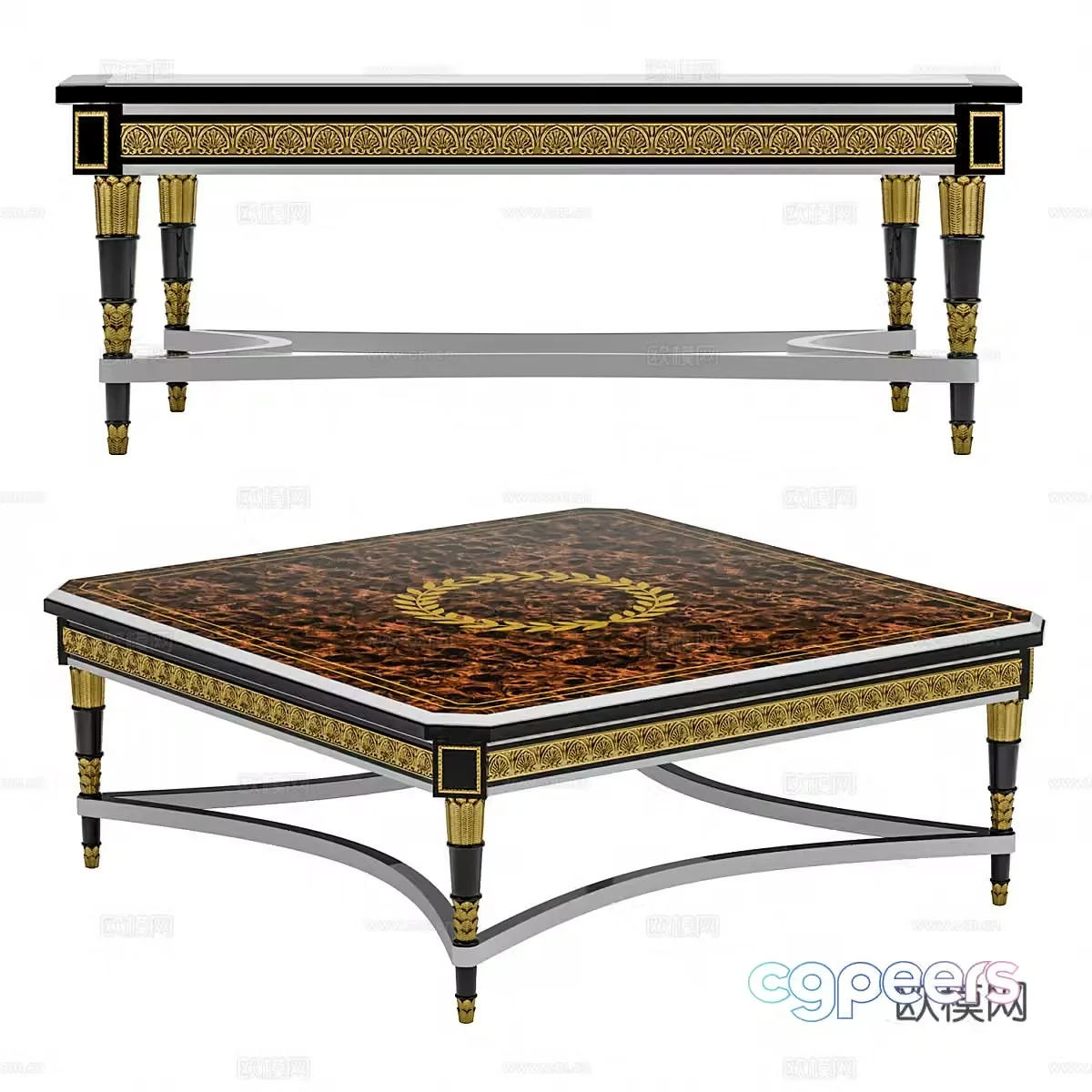 French Mariner WELLINGTON Coffee Table 3D Model