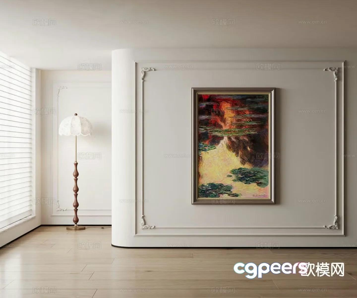 American decorative painting landscape oil painting 3d model