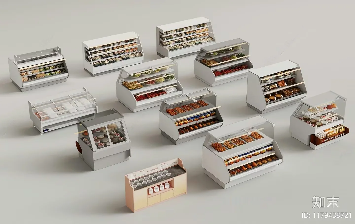 Miniature Food Display Cases 3D Model – 8374 – VRAY Render
