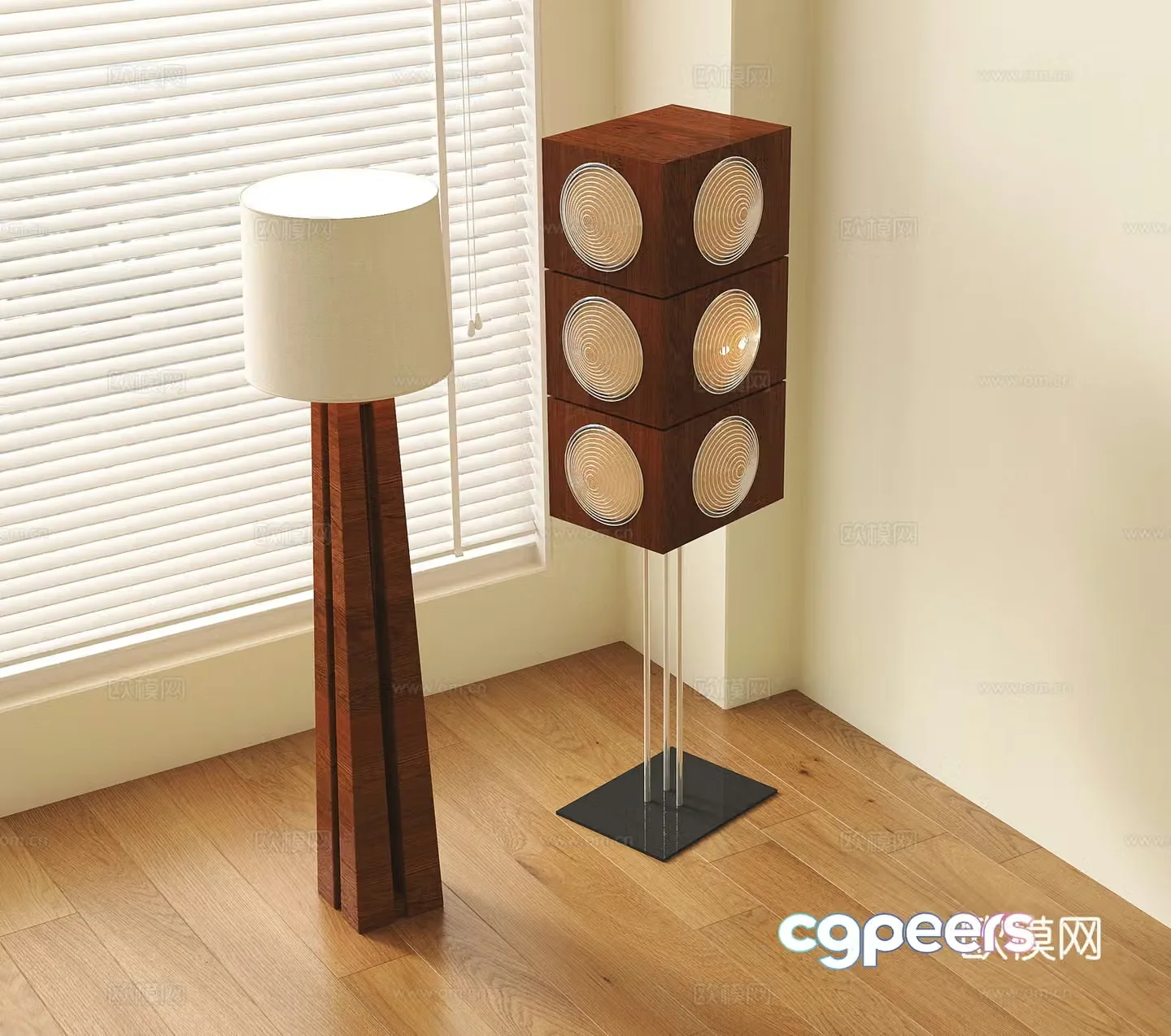 Middle-aged floor lamp 3d model