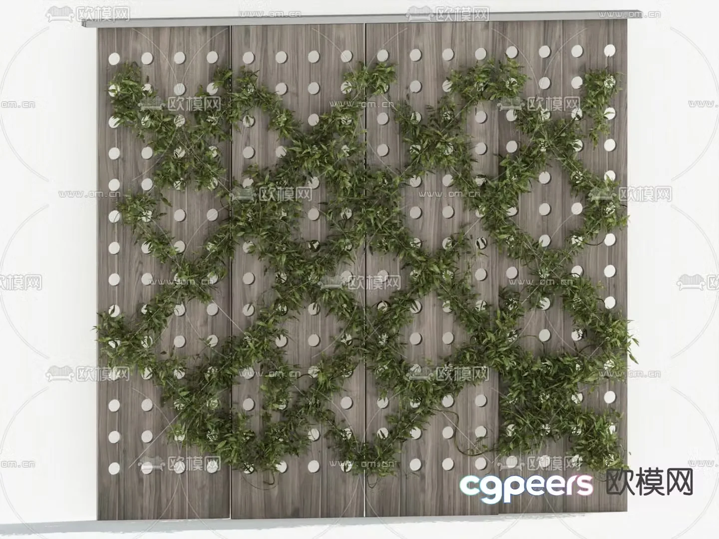 Green plant wall vine man wall 3d model