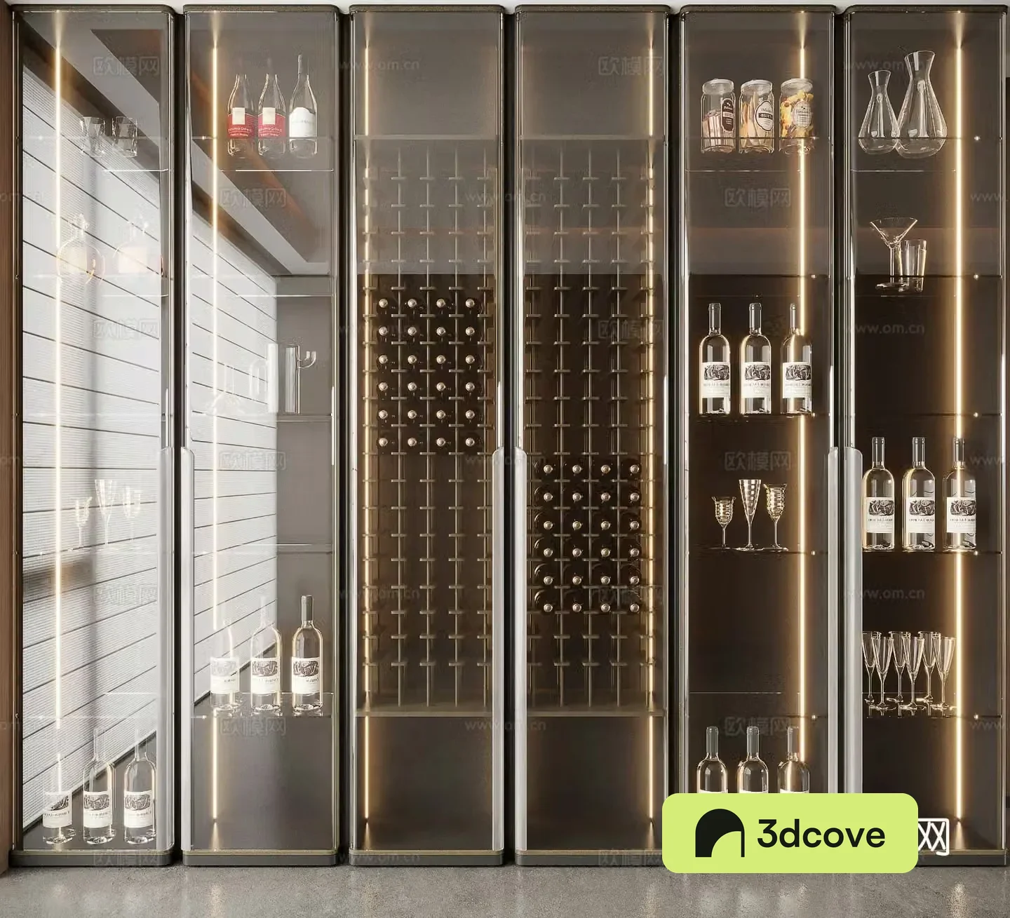 Light luxury glass wine cabinet