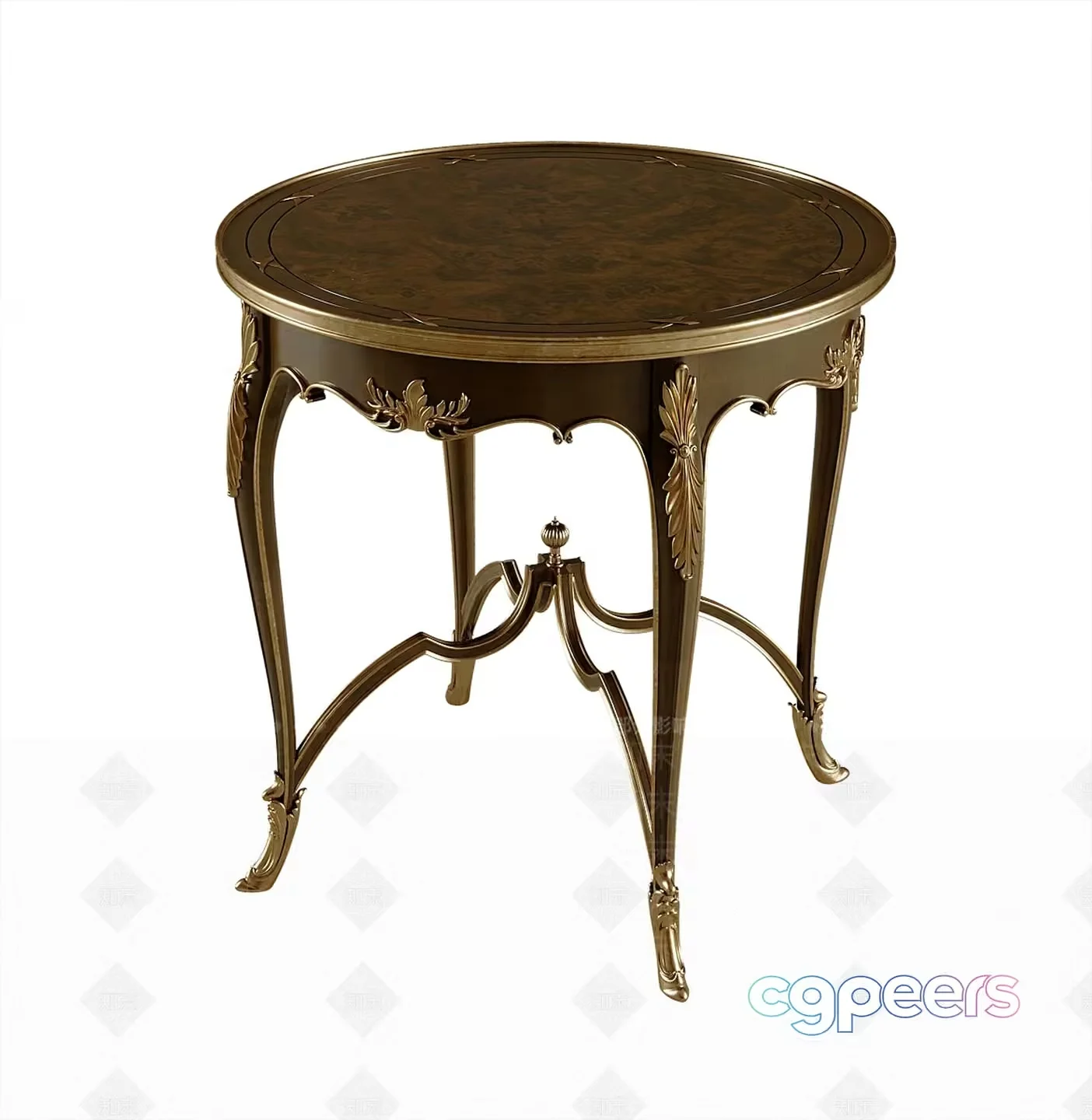 Small Round Table With Ornate Legs 3D Model – 440 – VRAY Render
