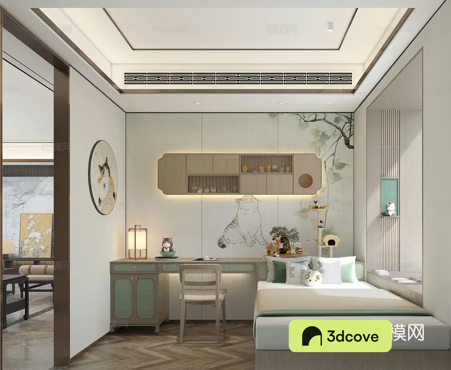 New Chinese style tatami bedroom