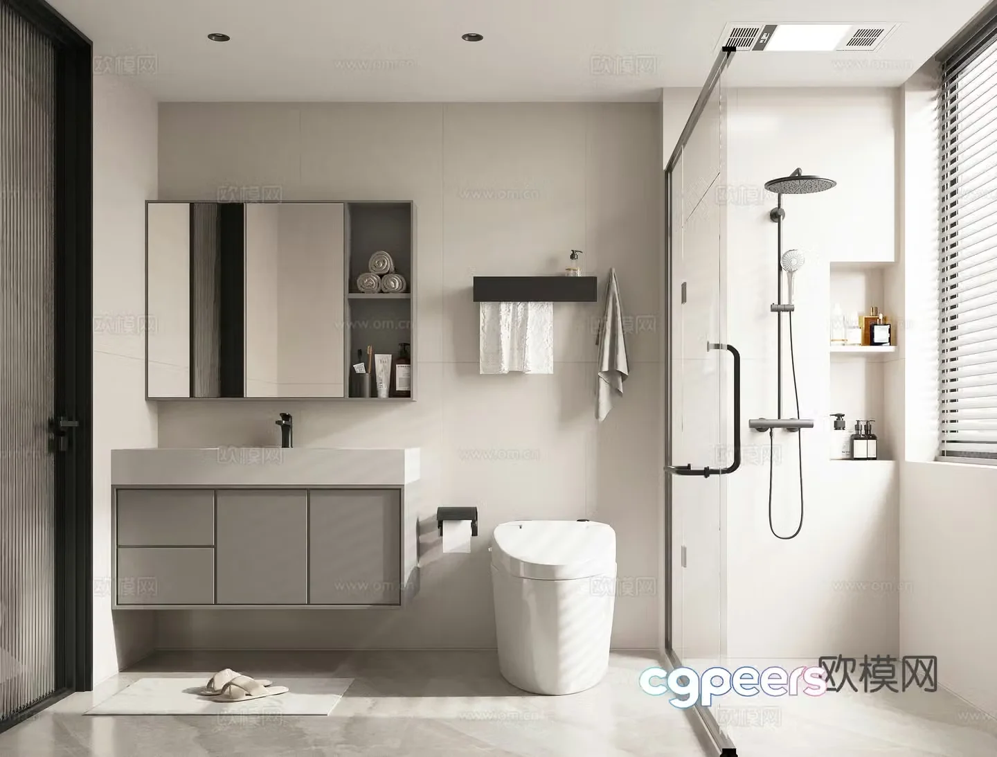 Modern bathroom bathroom 3d model