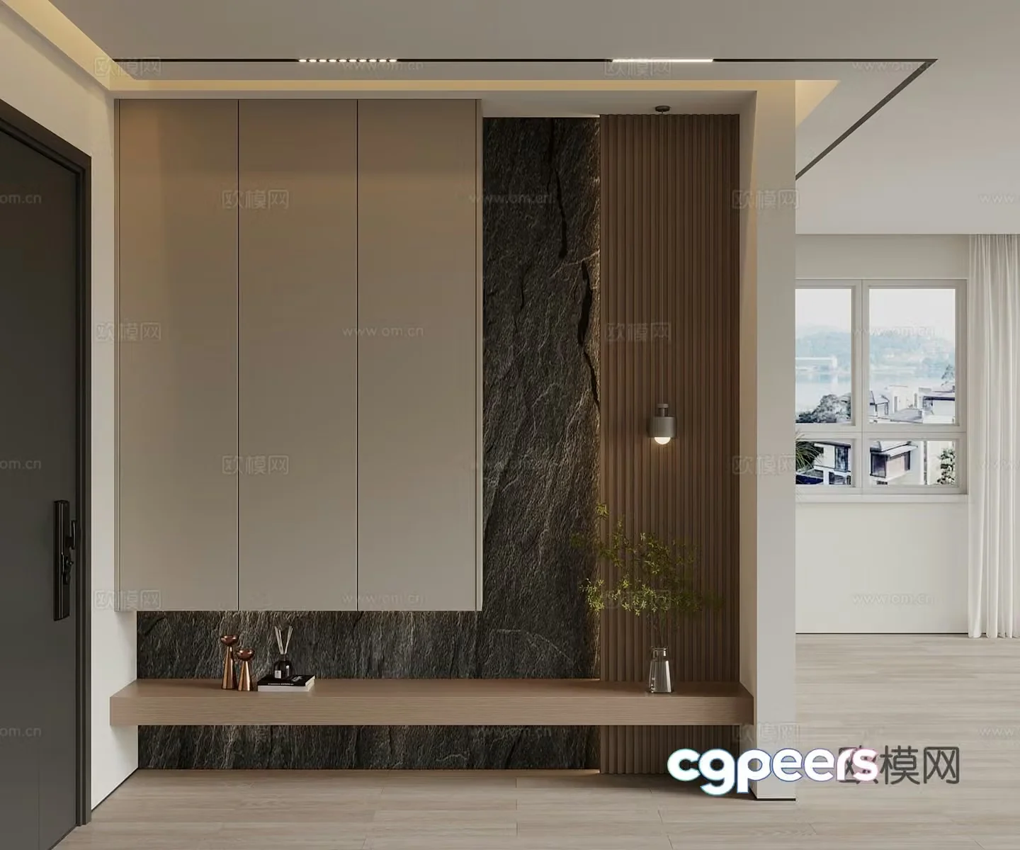 Door shoe cabinet entrance shoe cabinet 3D model