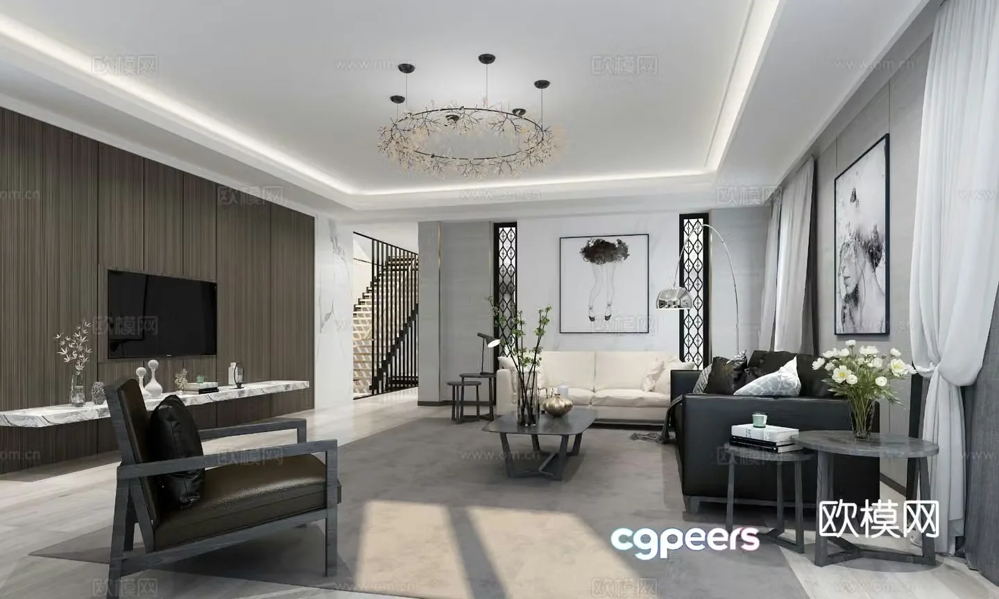 Modern living room 3d model