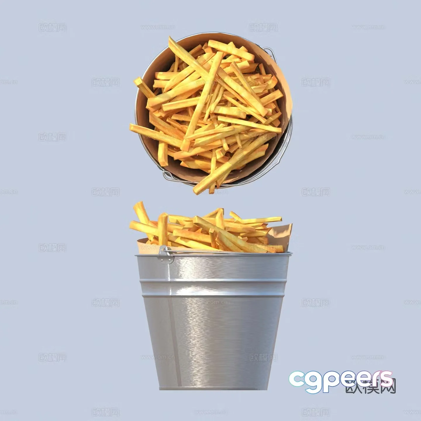 French fries food gourmet 3d model