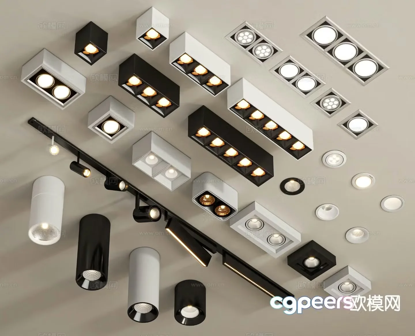 Simple downlight spotlight 3d model