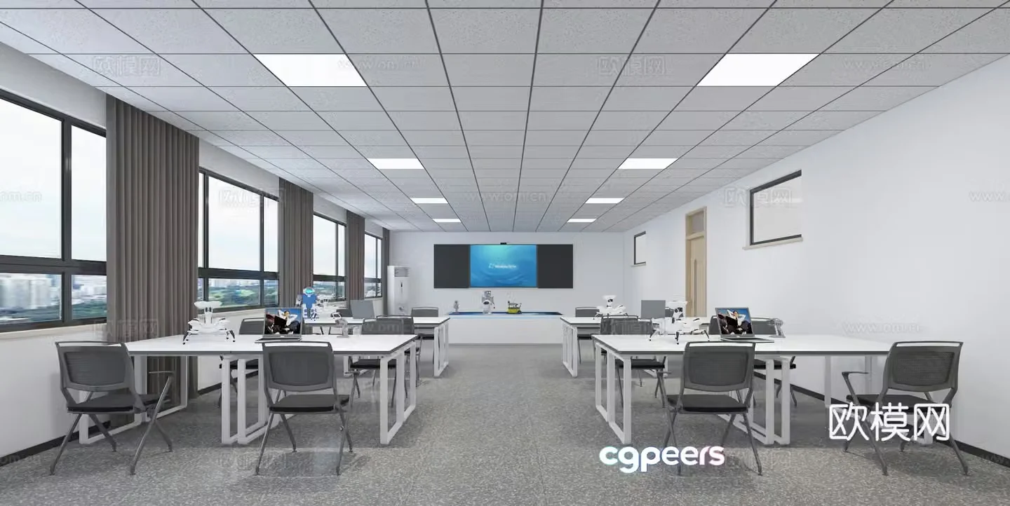 Modern classroom 3d model