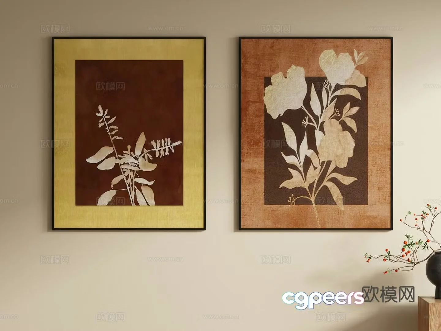 Medieval style decorative painting hanging painting 3d model