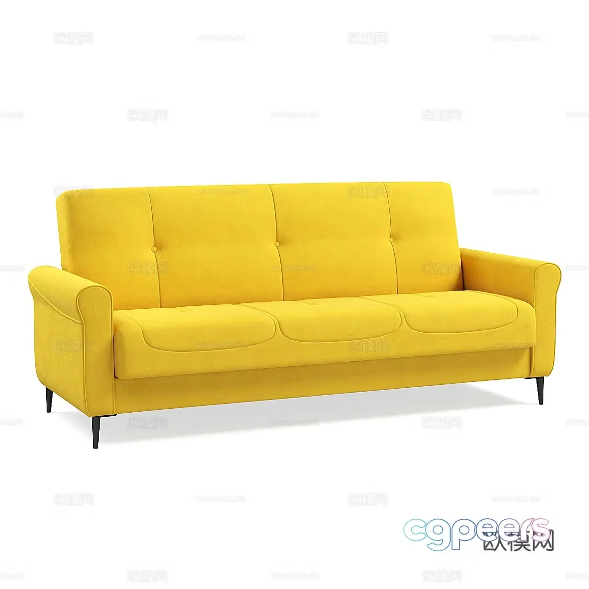 Modern simple double sofa Double sofa Simple sofa Living room sofa 3D model