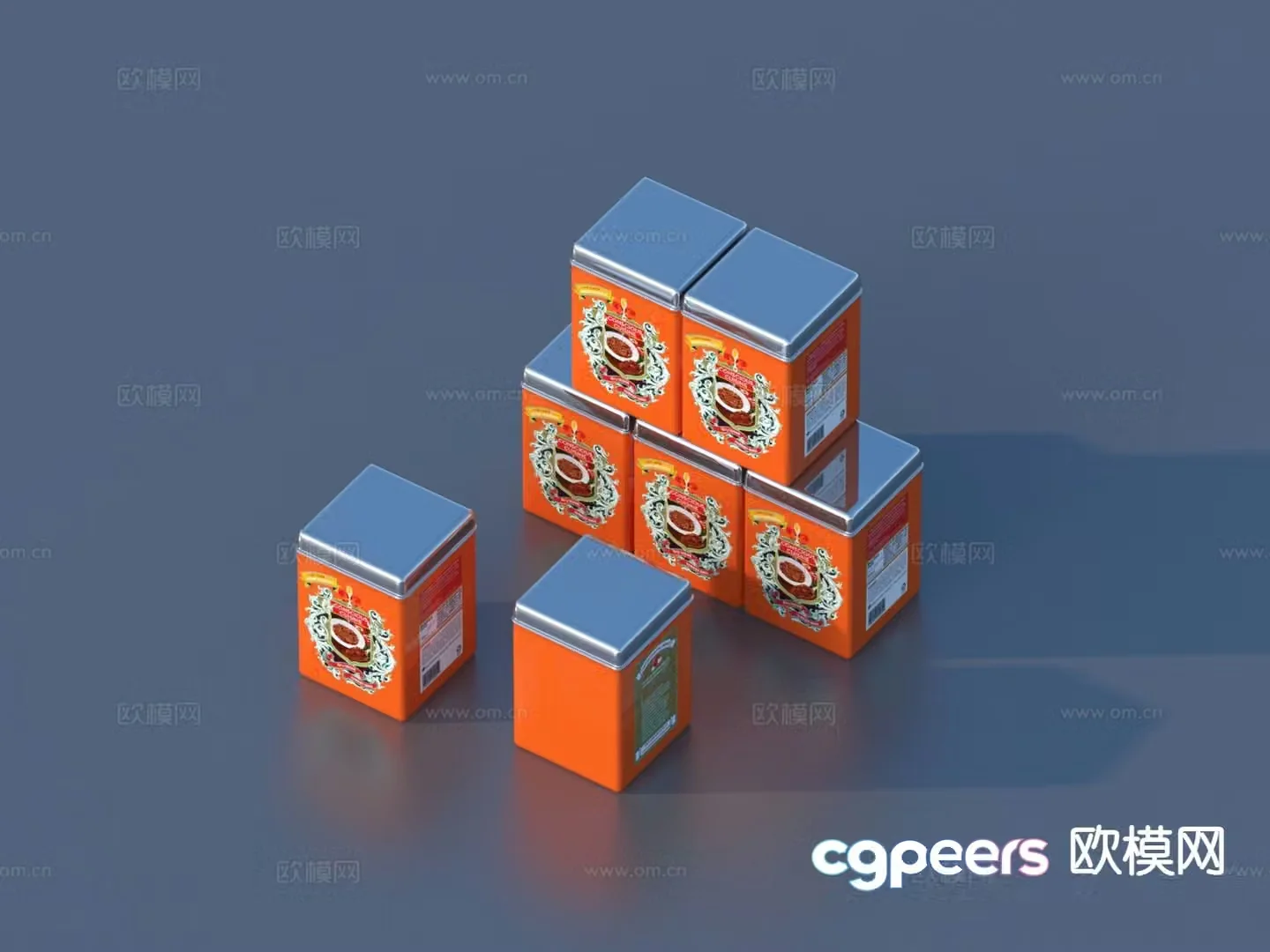 tea can tea packaging box 3d model