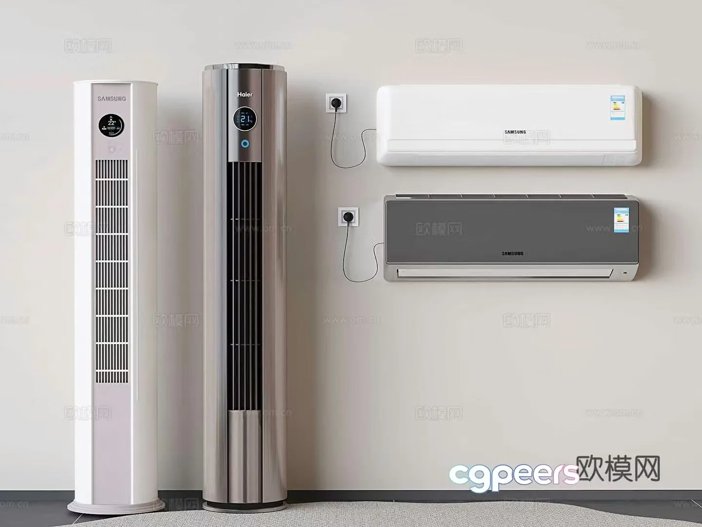 Vertical air conditioner cylindrical air conditioner wall air conditioner 3D model