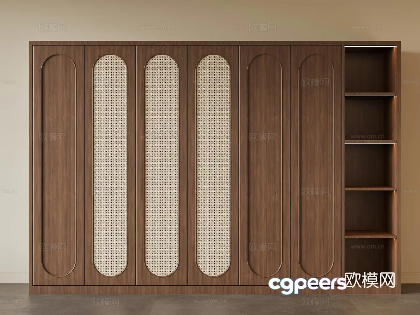 Middle-aged wind wardrobe 3d model