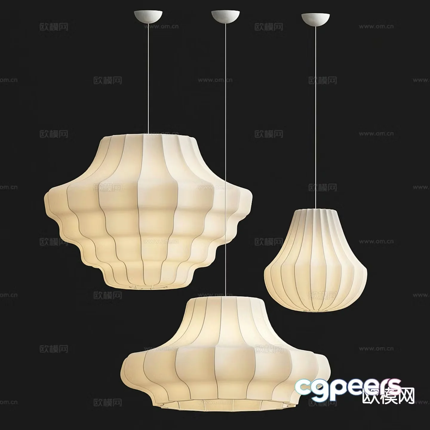 Wabi-sabi chandelier restaurant chandelier 3d model