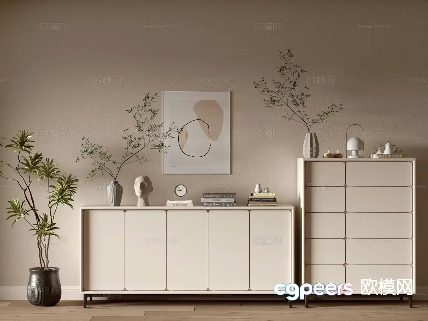 Modern entryway cabinet 3d model