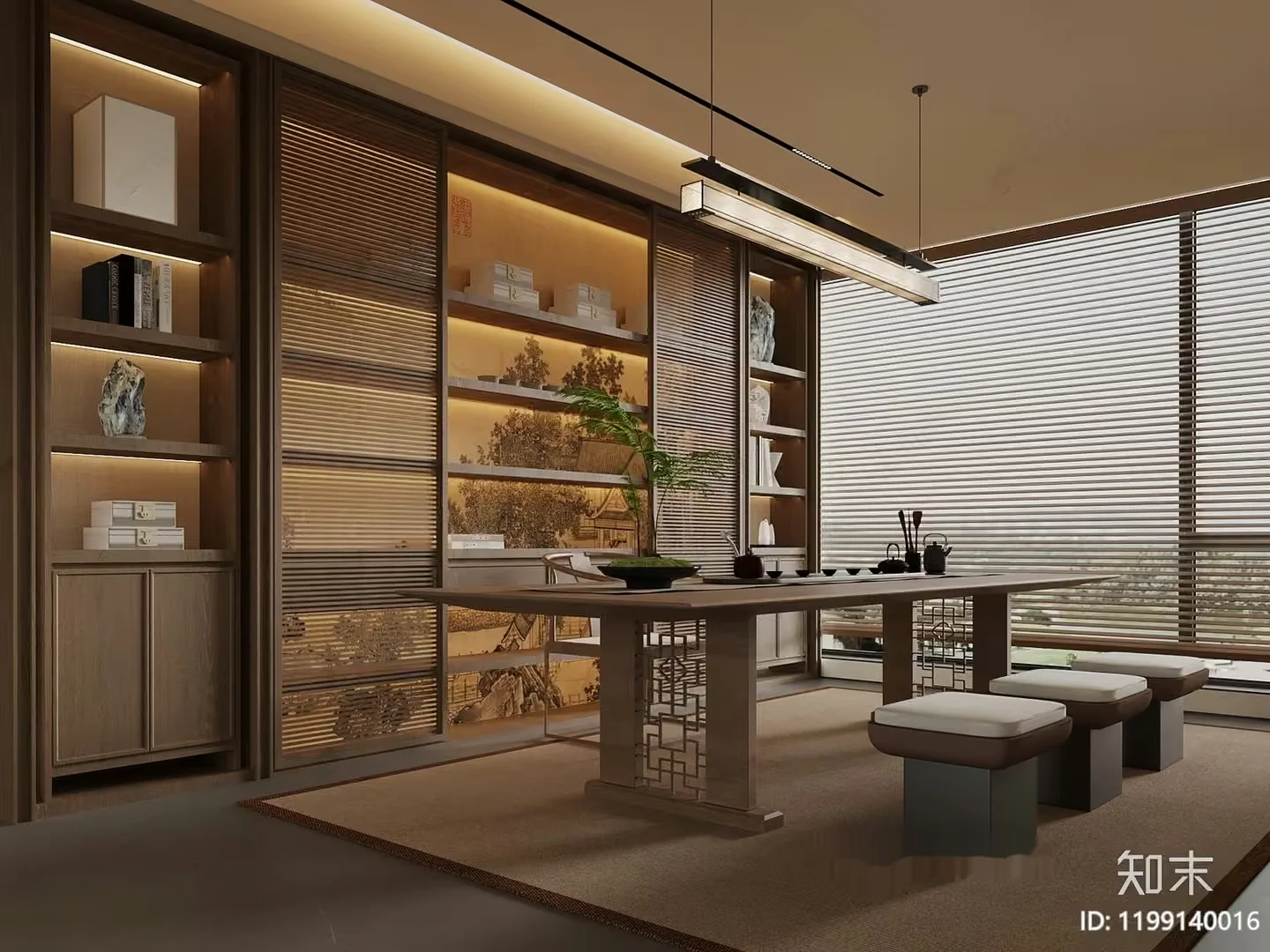 Modern Japanese Dining Room 3D Model – 2583 – VRAY Render