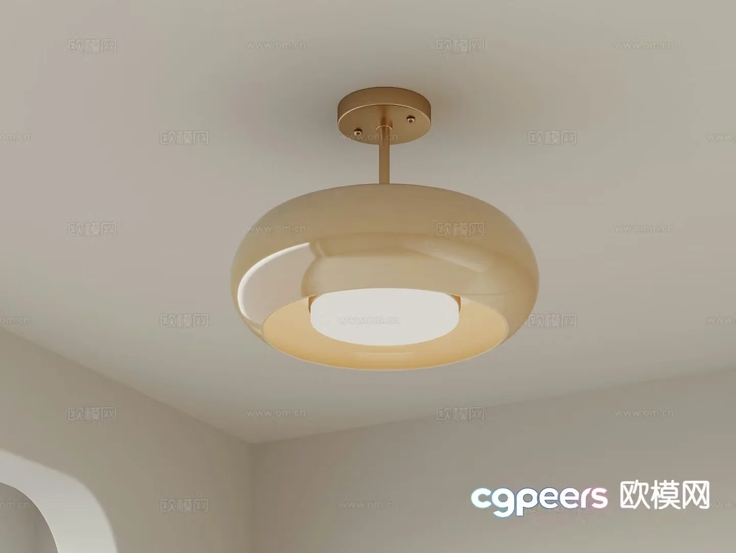Cream style chandelier 3d model