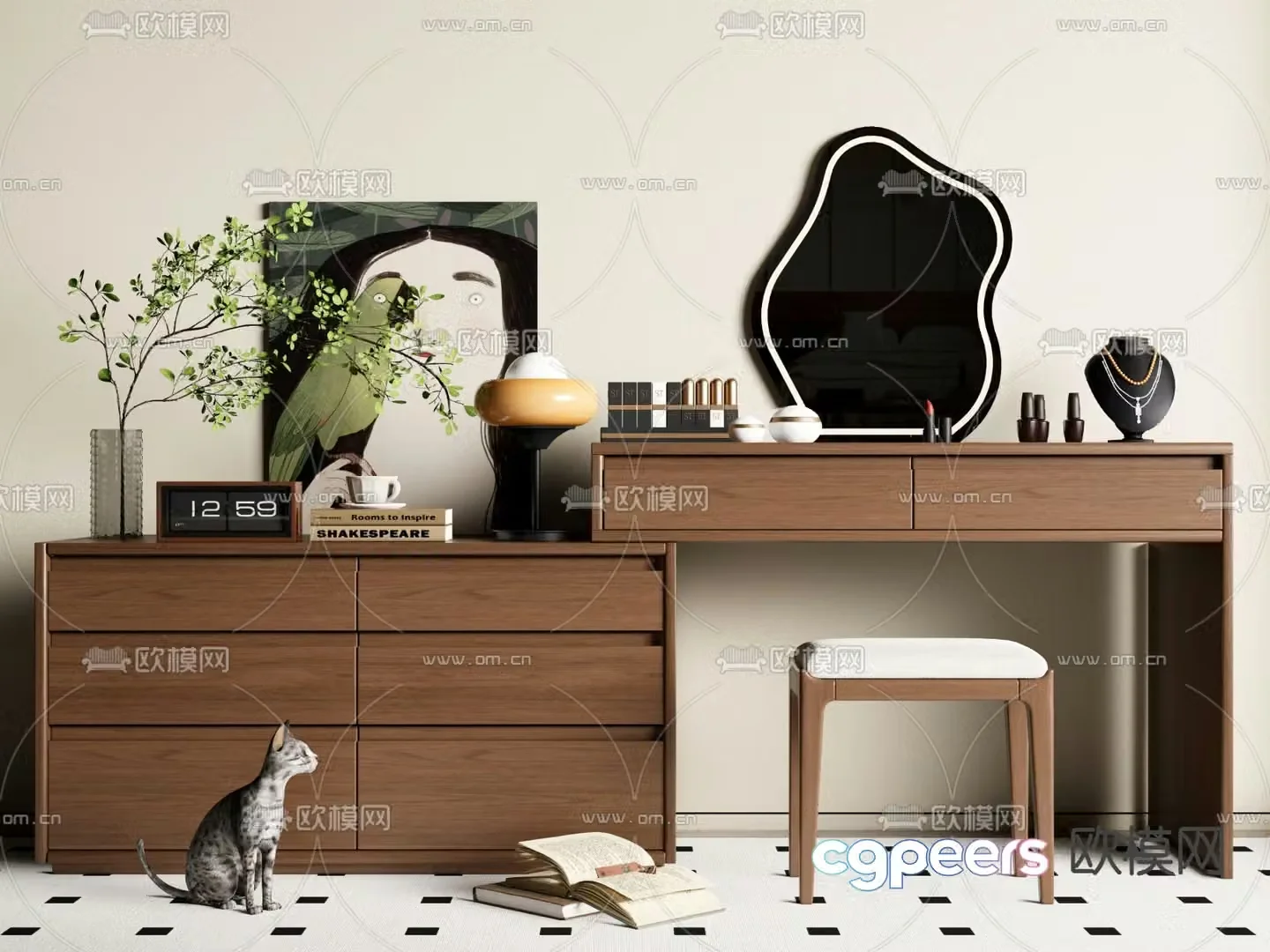 Wabi Sabi dressing table dressing table 3d model