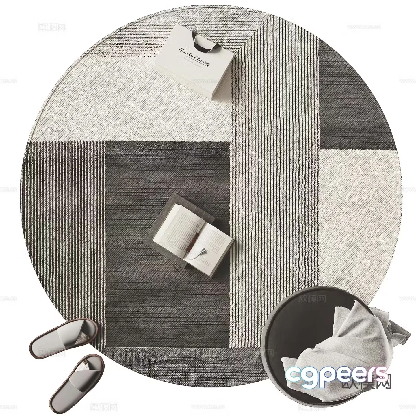 Modern round carpet 3d model